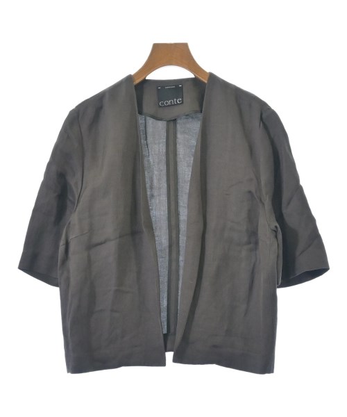 conte(コンテ)ノーカラージャケット 茶 サイズ:F/2200657675424