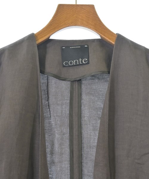 conte（コンテ）ノーカラージャケット 茶 サイズ:F レディース/2200657675424