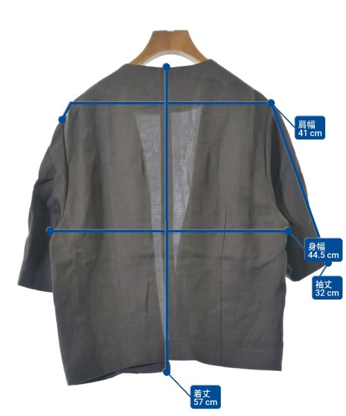 conte（コンテ）ノーカラージャケット 茶 サイズ:F レディース/2200657675424