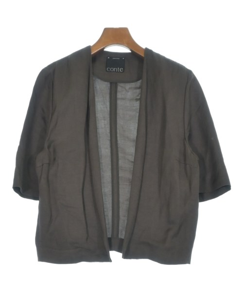 conte（コンテ）ノーカラージャケット 茶 サイズ:F レディース/2200724576128