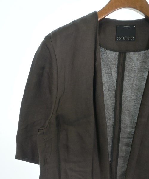 conte（コンテ）ノーカラージャケット 茶 サイズ:F レディース/2200724576128