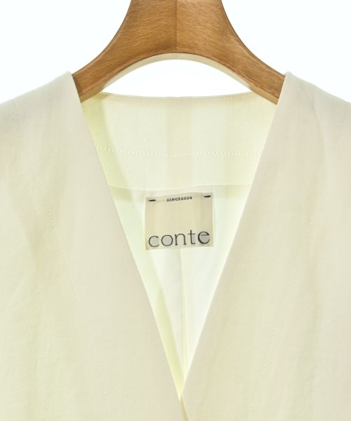 conte（コンテ）ノーカラージャケット 白 サイズ:F レディース/2200692949078