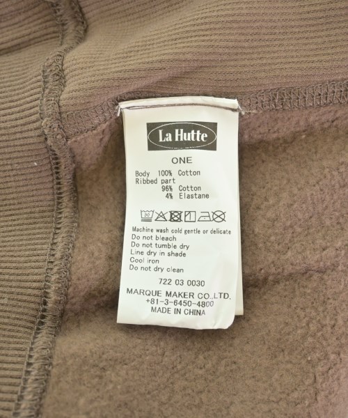 La Hutte（ラユート）スウェット 茶 サイズ:ONE レディース/2200709555049