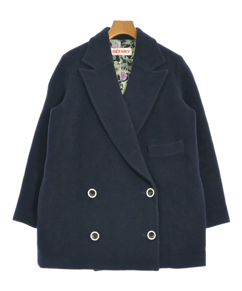 GEYGRY(ゲイグリー)チェスターコート 紺 サイズ:42(L位)/2200651409032