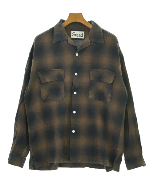 Stead(ステッド)カジュアルシャツ 茶 サイズ:M/2200679831051