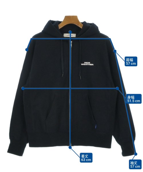 NICE WEATHER（ナイスウェザー）パーカー 紺 サイズ:XS メンズ/2200672309014