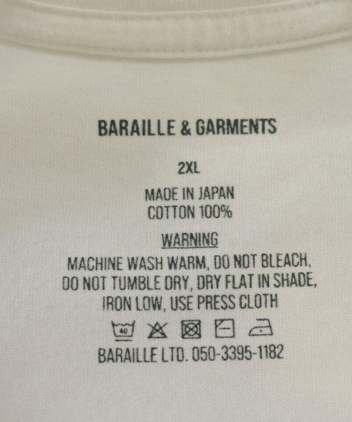 BARAILLE & GARMENTS（バライルアンドガーメンツ）Tシャツ・カットソー 白 サイズ:2XL メンズ/2200712488129