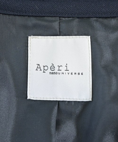 Aperi nano universe（アペリ　ナノユニバース）ノーカラージャケット 紺 サイズ:36(S位) レディース/2200643374027