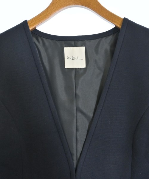 Aperi nano universe（アペリ　ナノユニバース）ノーカラージャケット 紺 サイズ:36(S位) レディース/2200643374027