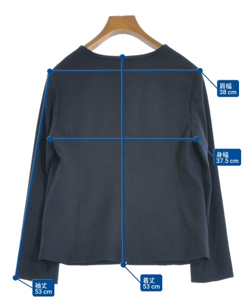 Aperi nano universe（アペリ　ナノユニバース）ノーカラージャケット 紺 サイズ:36(S位) レディース/2200643374027