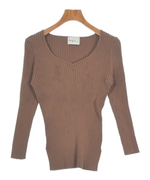 Aperi nano universe(アペリ　ナノユニバース)ニット・セーター 茶 サイズ:36(S位)/2200643813069