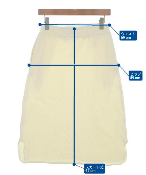 JIL SANDER +（ジルサンダープラス）ひざ丈スカート 白 サイズ:XS レディース/2200649111138