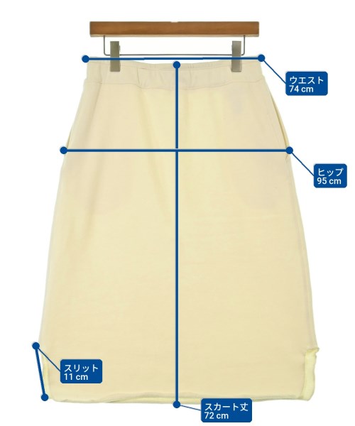 JIL SANDER +（ジルサンダープラス）ひざ丈スカート 白 サイズ:M レディース/2200650947153