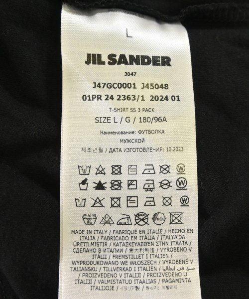 JIL SANDER +（ジルサンダープラス）Tシャツ・カットソー 黒 サイズ:L メンズ/2200708272053