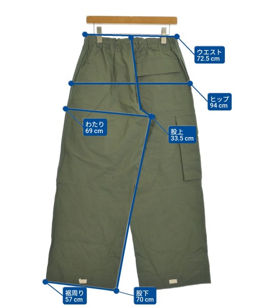 JIL SANDER +（ジルサンダープラス）カーゴパンツ カーキ サイズ:32(XXS位) レディース/2200655424178
