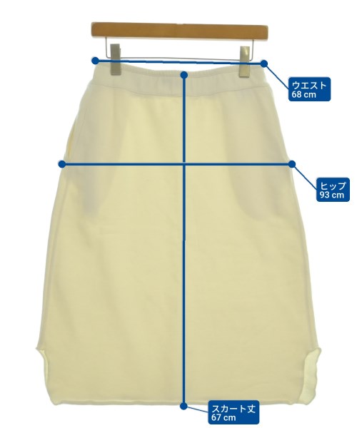 JIL SANDER +（ジルサンダープラス）ひざ丈スカート 白 サイズ:S レディース/2200689648106