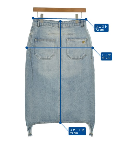 courreges paris（クレージュパリ）ひざ丈スカート 青 サイズ:36(XS位) レディース/2200628278012
