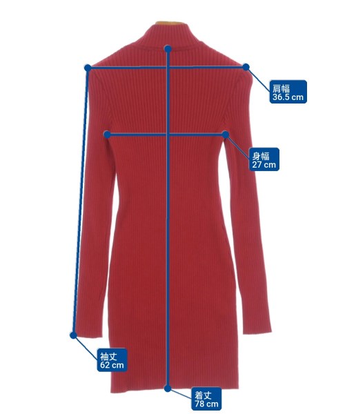 courreges paris（クレージュパリ）ワンピース 赤 サイズ:1(S位) レディース/2200727532039