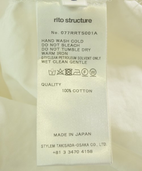 rito structure（リトストラクチャ）カジュアルシャツ 白 サイズ:2(M位) レディース/2200707823027