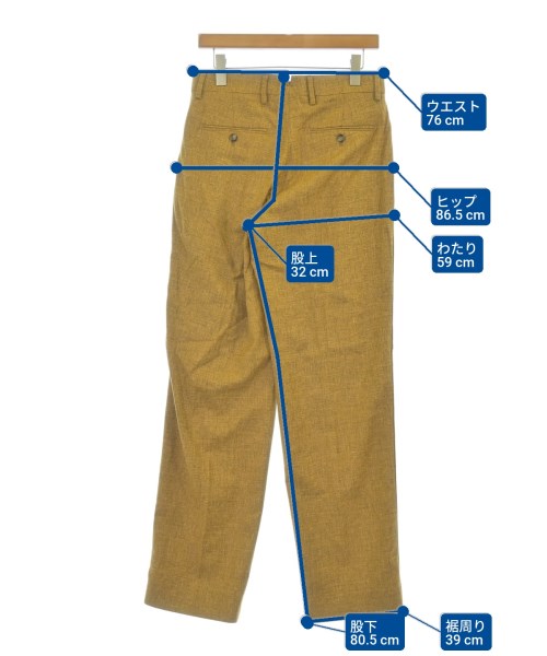 VTMNTS（ブイティーエムエヌティーエス）スラックス 黄 サイズ:XS メンズ/2200626761059