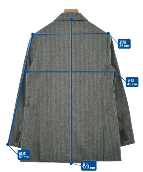SHIPS Primary Navy Label（シップスプライマリーネイビーレーベル）テーラードジャケット グレー サイズ:36(S位) レディース/2200649244027