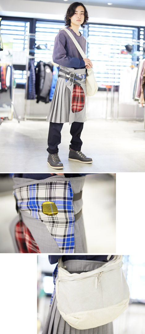 ショルダーバッグでバランスを取る