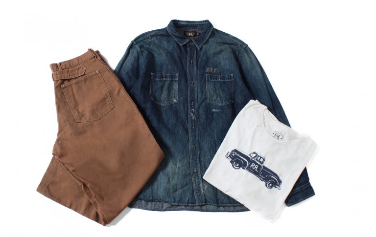 RRL（ダブルアールエル）デニムパンツ カーキ サイズ:30(M位) メンズ