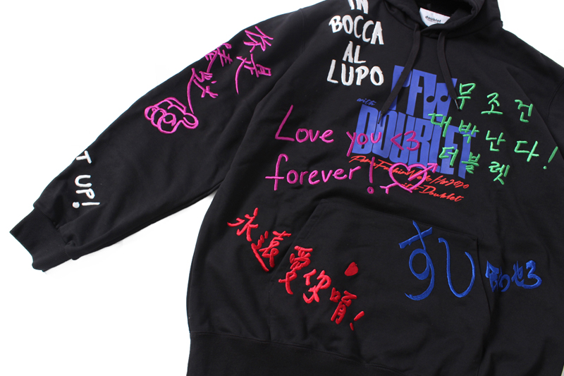 “MESSAGE EMBROIDERY HOODIE” 