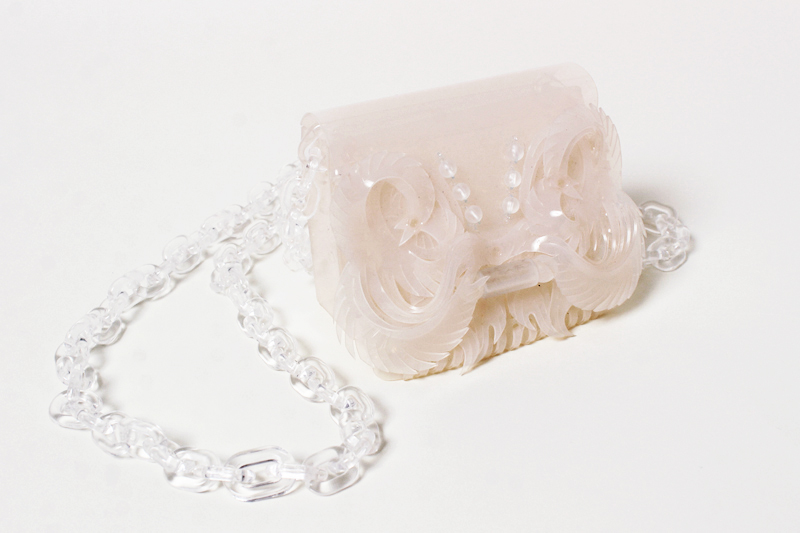 “Transparent Sculptural Micro Chain Bag”