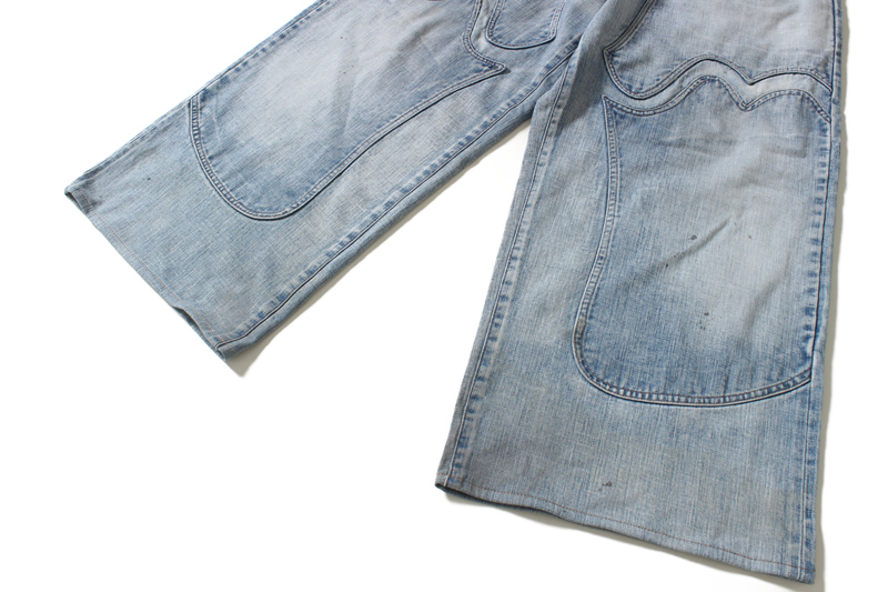 “FADED MODERN DENIM WESTERN WIDE TROUSERS”