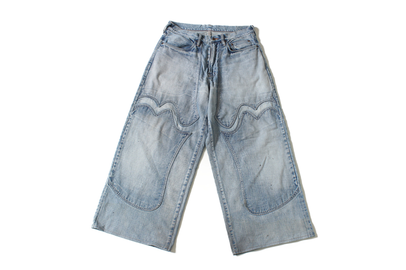 “FADED MODERN DENIM WESTERN WIDE TROUSERS”