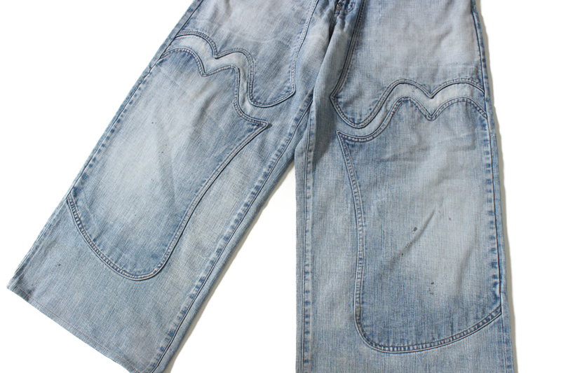 “FADED MODERN DENIM WESTERN WIDE TROUSERS”