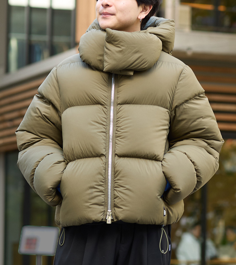 ベーコン ダウンジャケット スタイリング
