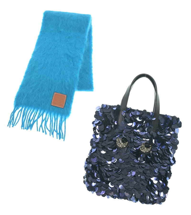 ロエベ　マフラー　アニヤハインドマーチ　バッグ