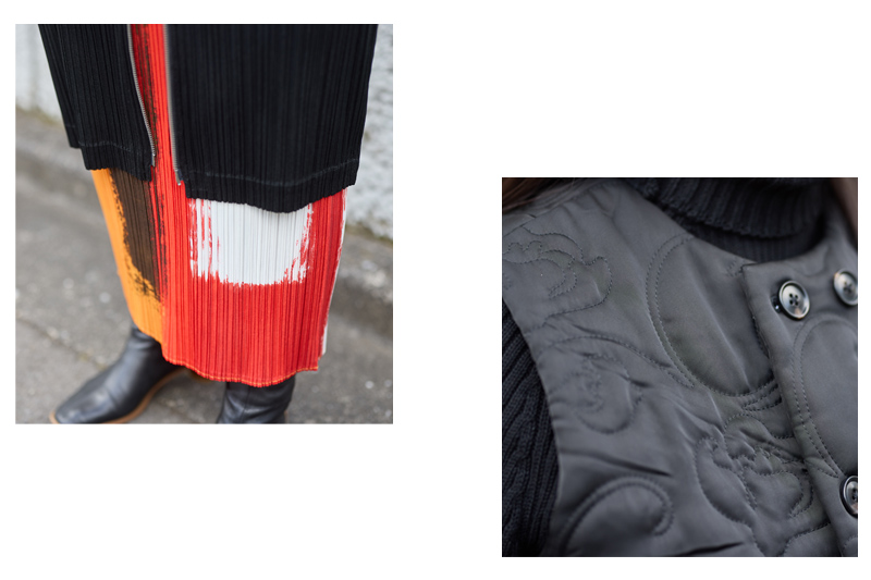 スカート　プリーツプリーズ　ブルゾン　ヴィヴィアーノ