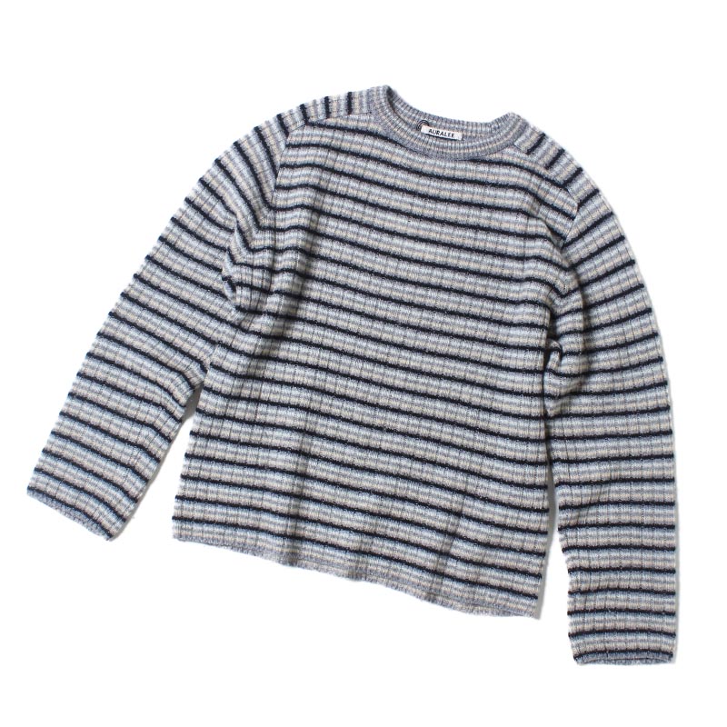 オーラリー ニット SHETLAND WOOL CASHMERE RIB KNIT P/O